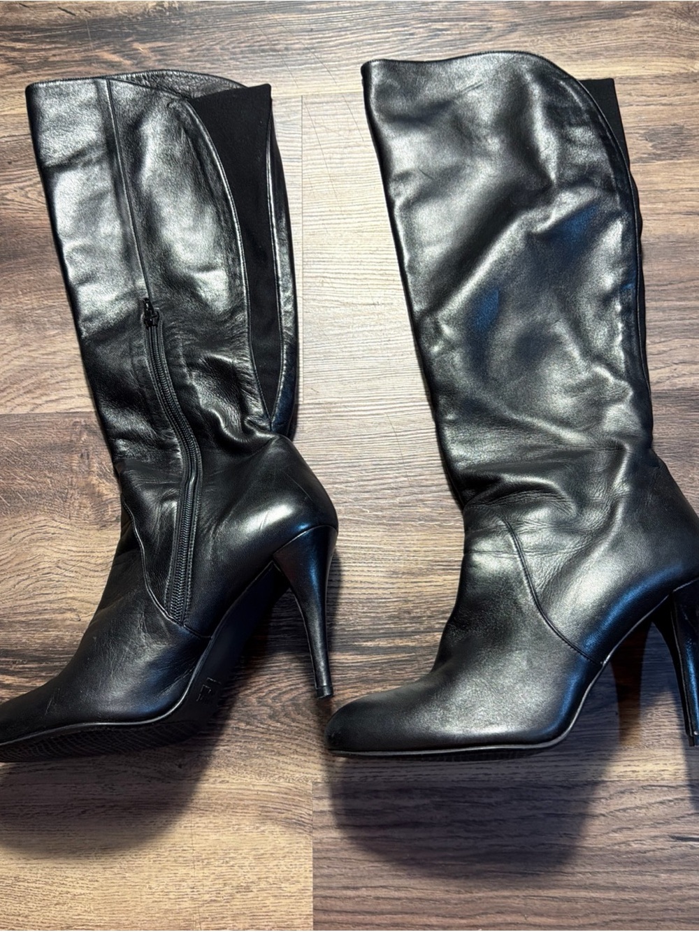 Stuart Weitzman Womens Luxecurve 100 Slouch Boots US 9.5 Black Leather